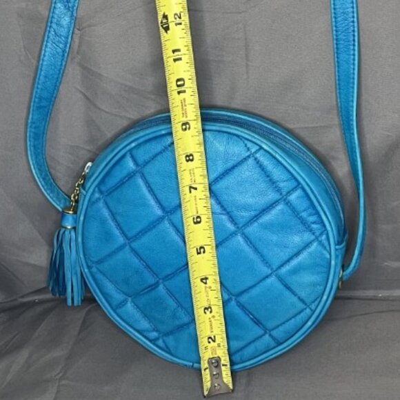 Giani Bernini, Vintage Leather Quilted Crossbody, Turquoise - Picture 5 of 6